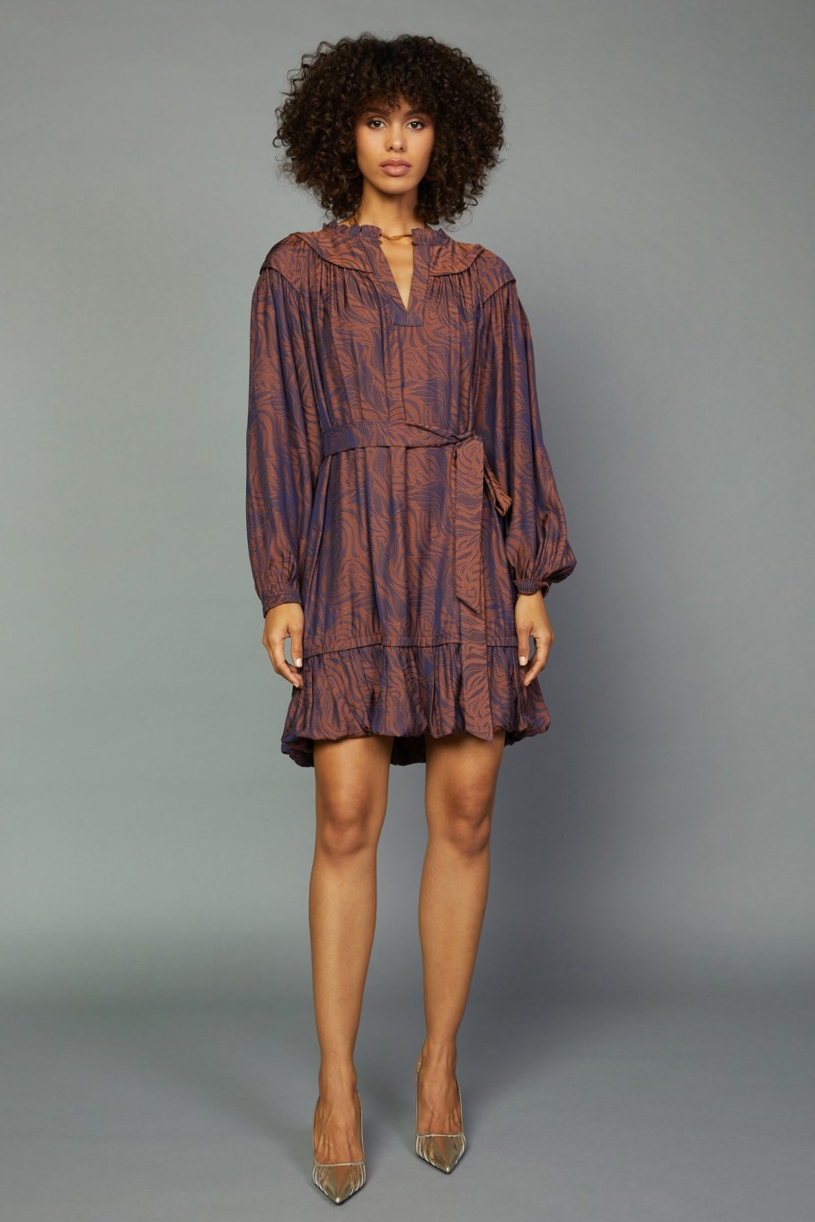 CURRENT AIR Swirl Motif Mini Dress Mini Dresses