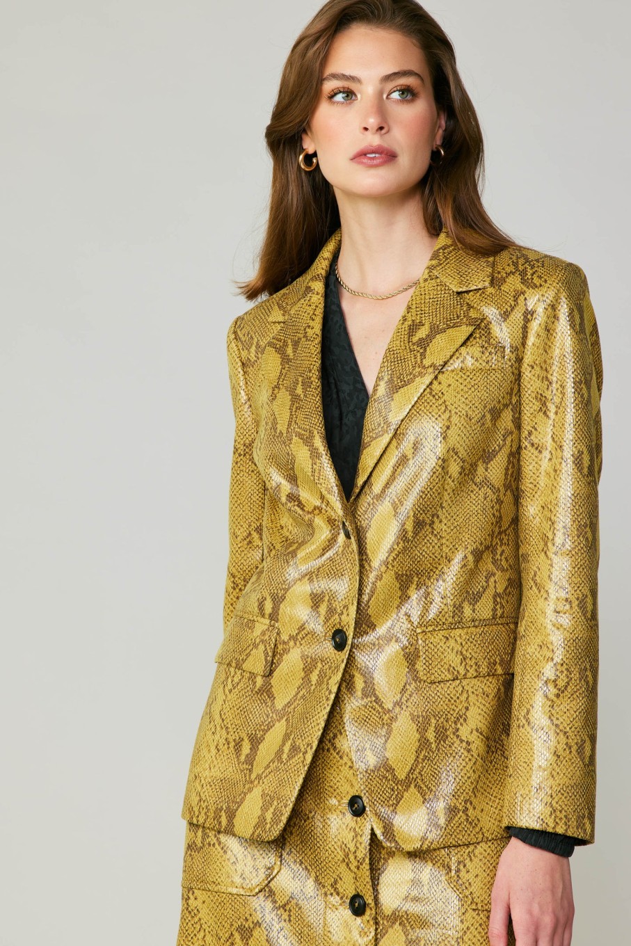 CURRENT AIR Snakeskin Welt Pocket Blazer Coats & Jackets