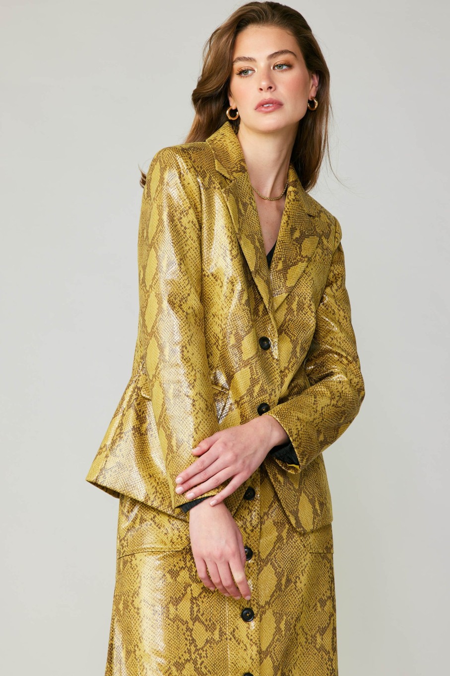 CURRENT AIR Snakeskin Welt Pocket Blazer Coats & Jackets