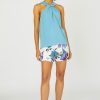CURRENT AIR Cross Halter Neck Top Sleeveless Tops