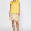 CURRENT AIR Margot Pleated Sleeve Blouse Short Sleeve Tops