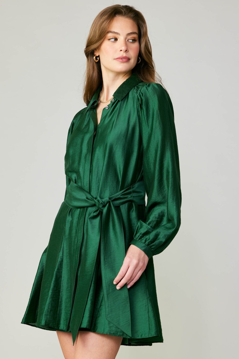 CURRENT AIR Lustrous Belted Mini Dress Mini Dresses