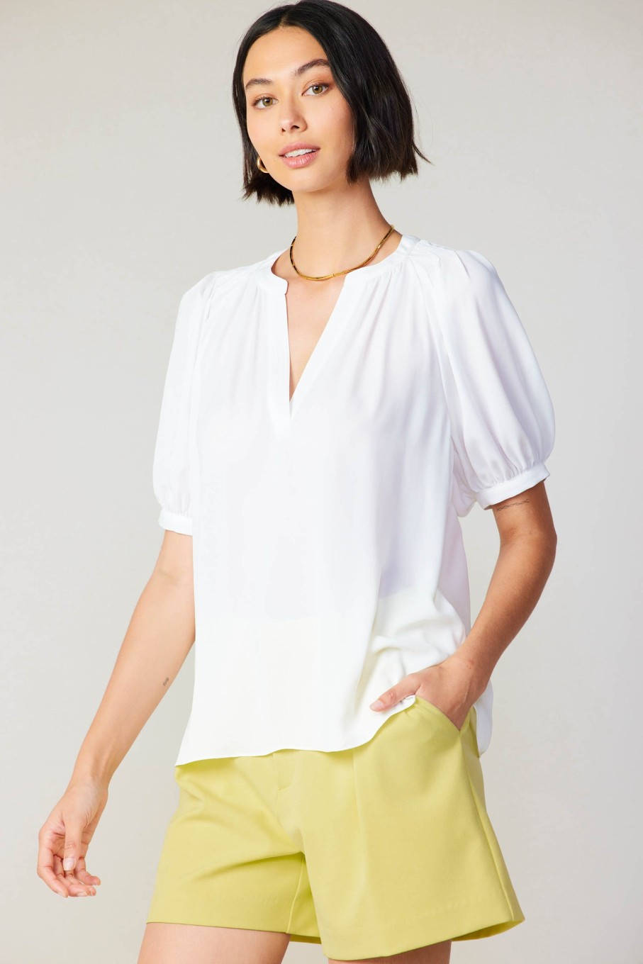 CURRENT AIR Classic V Neck Blouse Blouses