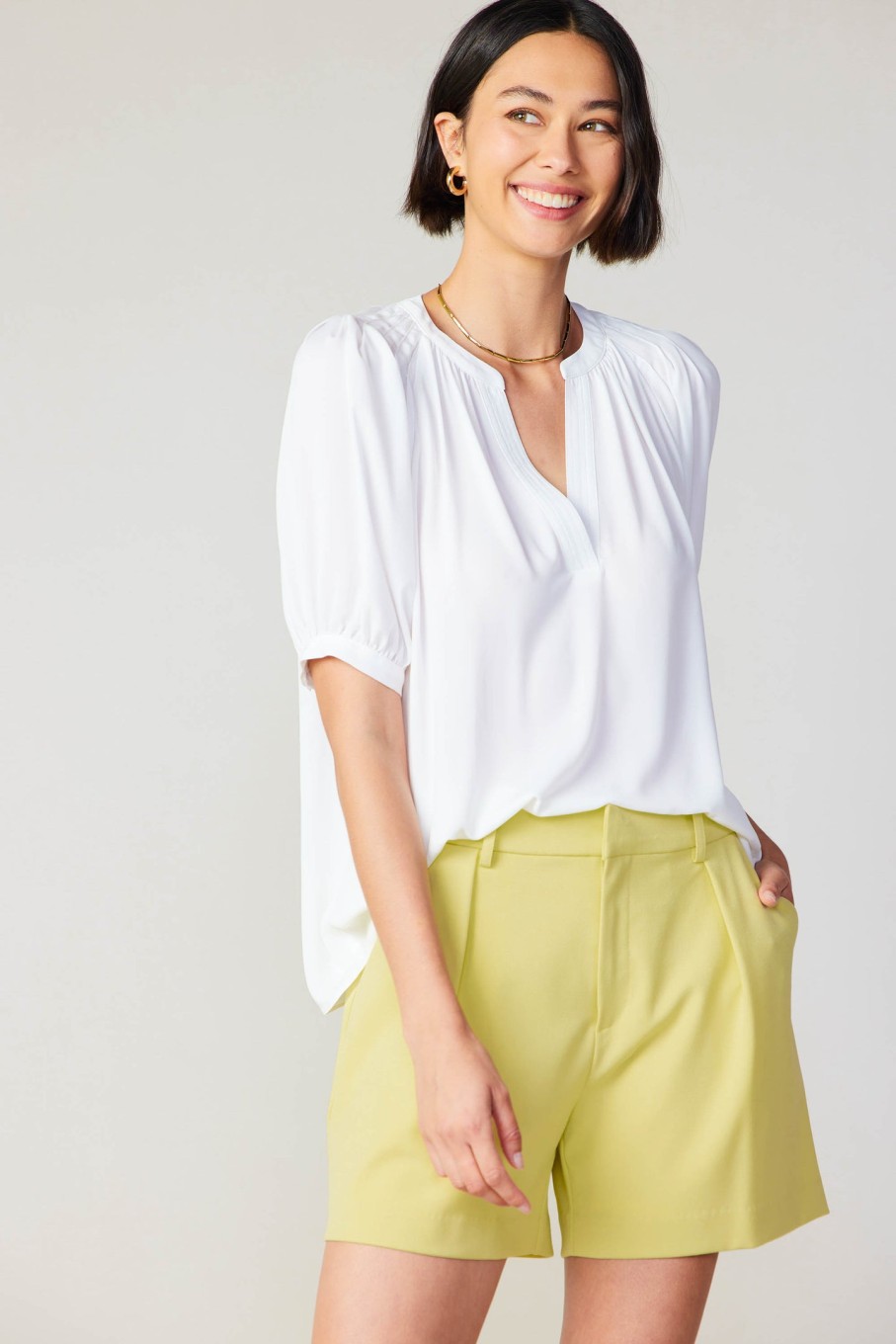 CURRENT AIR Classic V Neck Blouse Blouses