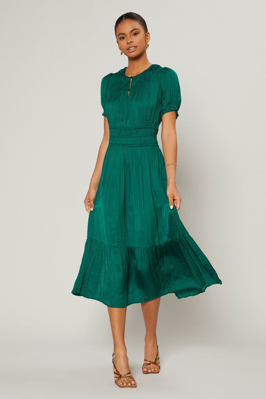 CURRENT AIR Brooklyn Pleated Midi Dress Midi Dresses