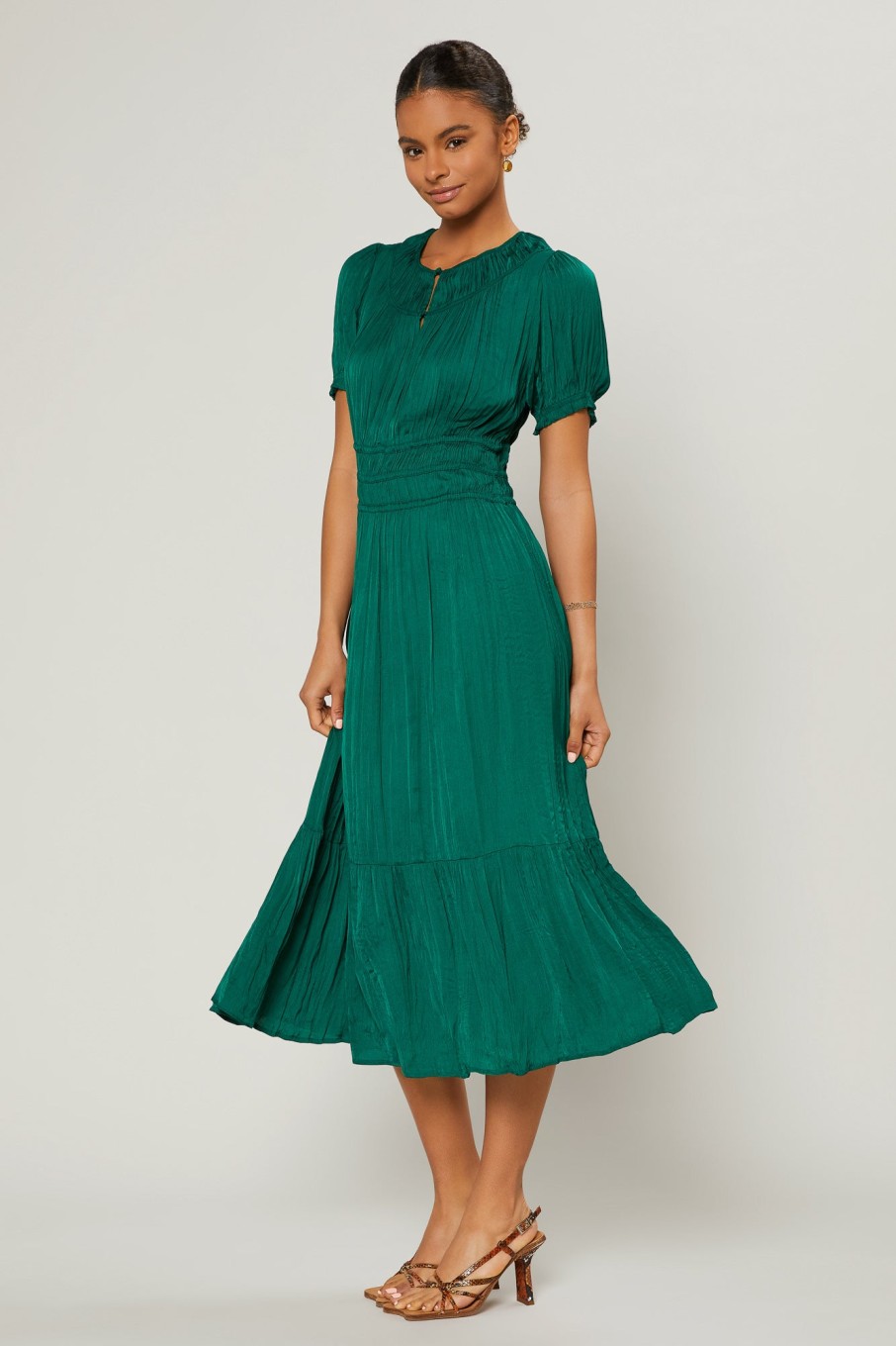 CURRENT AIR Brooklyn Pleated Midi Dress Midi Dresses