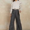 CURRENT AIR Smocked Split Neck Blouse Blouses