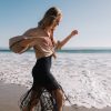 CURRENT AIR Halter Neck Crochet Fringe Dress Midi Dresses