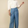 CURRENT AIR Chambray Ruffled Hem Pant Pants