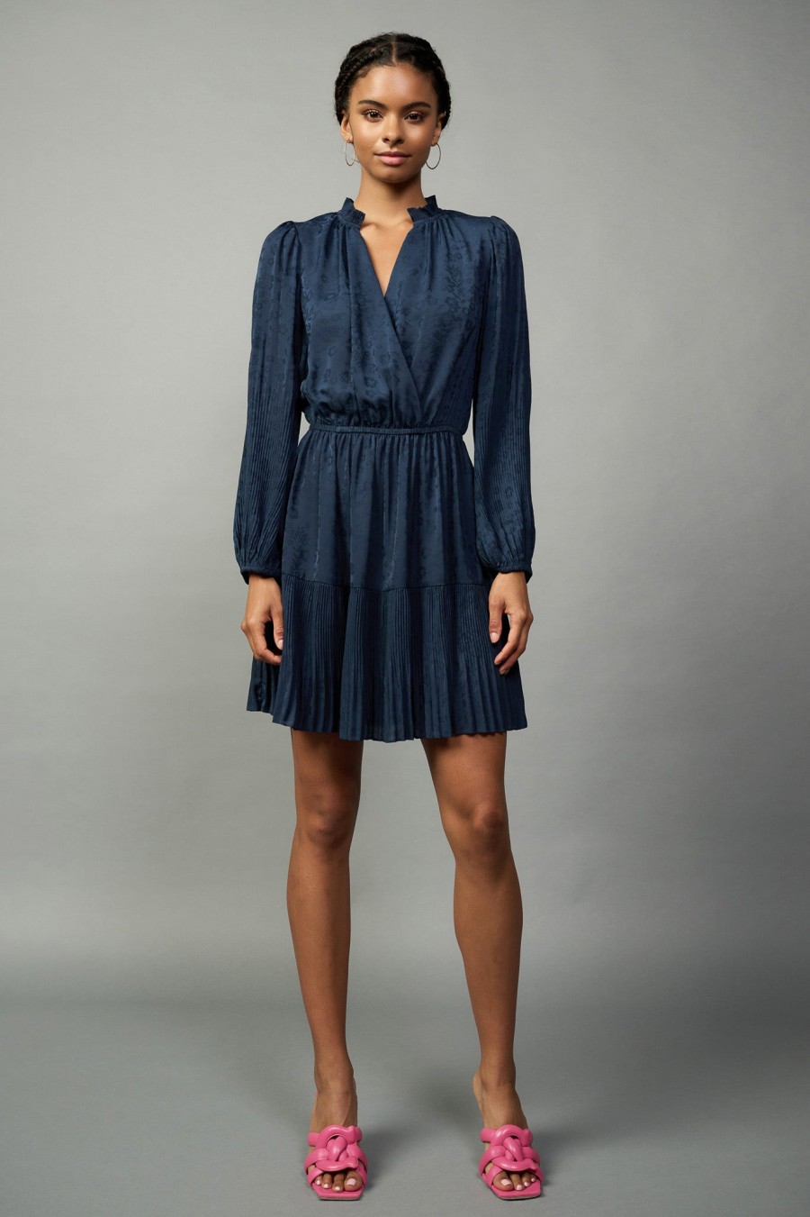CURRENT AIR Jacquard Surplice Mini Dress Mini Dresses