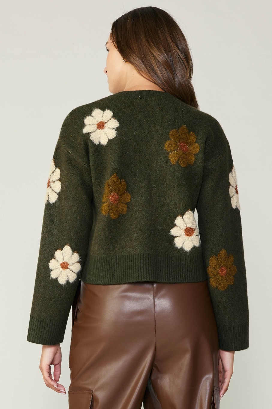 CURRENT AIR Daisy Embroidered Sweater Knitwear