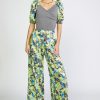 CURRENT AIR Contrast Sleeve Sweetheart Top Blouses