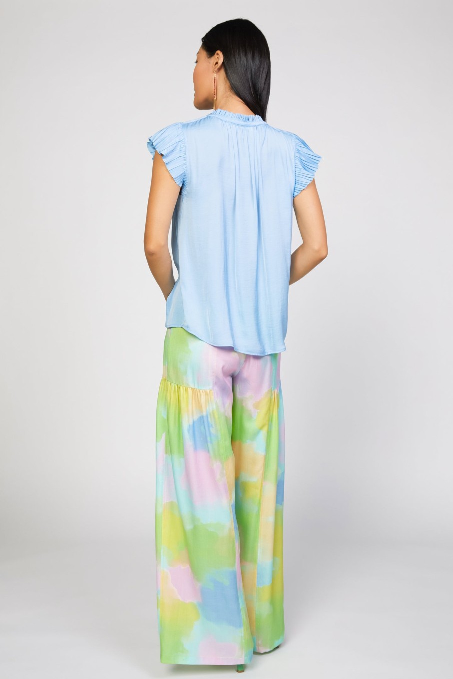 CURRENT AIR Margot Pleated Sleeve Blouse Blouses