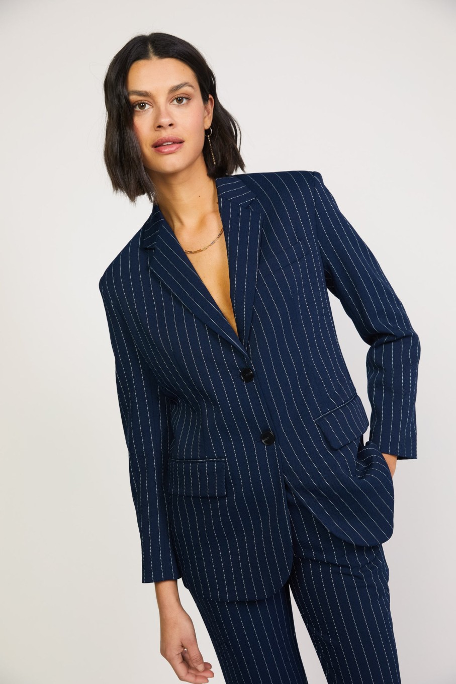 CURRENT AIR Pinstriped Single Breasted Blazer Sets