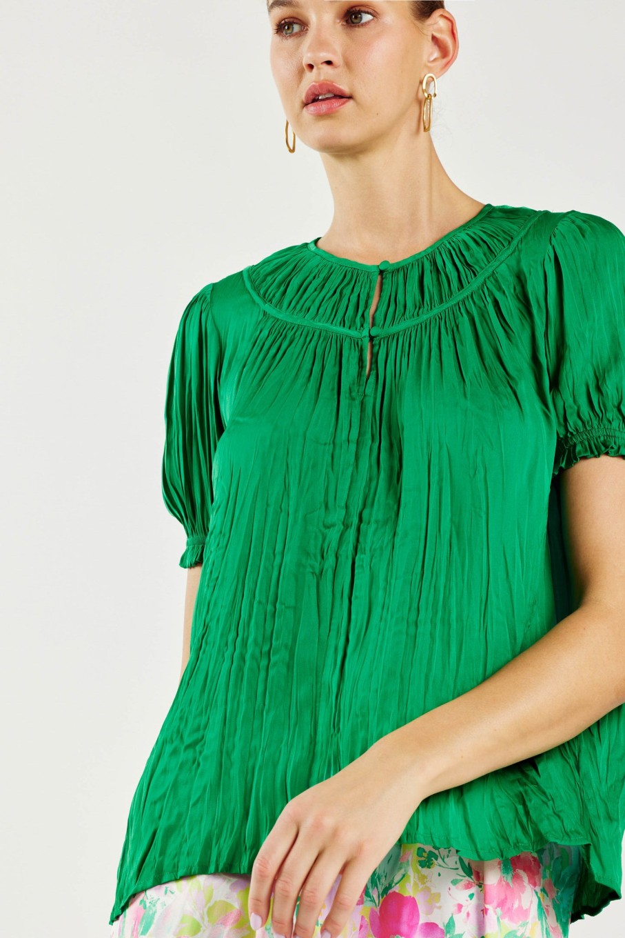 CURRENT AIR Brooklyn Crinkle Top Blouses