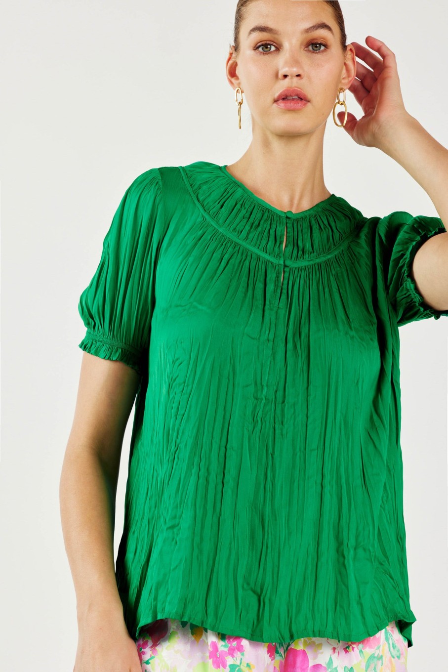 CURRENT AIR Brooklyn Crinkle Top Blouses