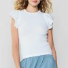 CURRENT AIR Ruffled Shoulder Knit Tank Knitwear