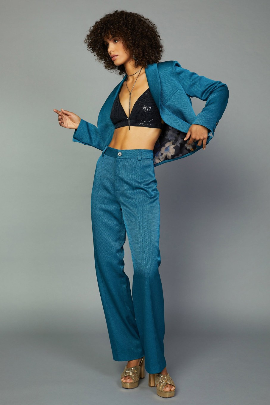 CURRENT AIR Cropped Double Breasted Blazer Coats & Jackets