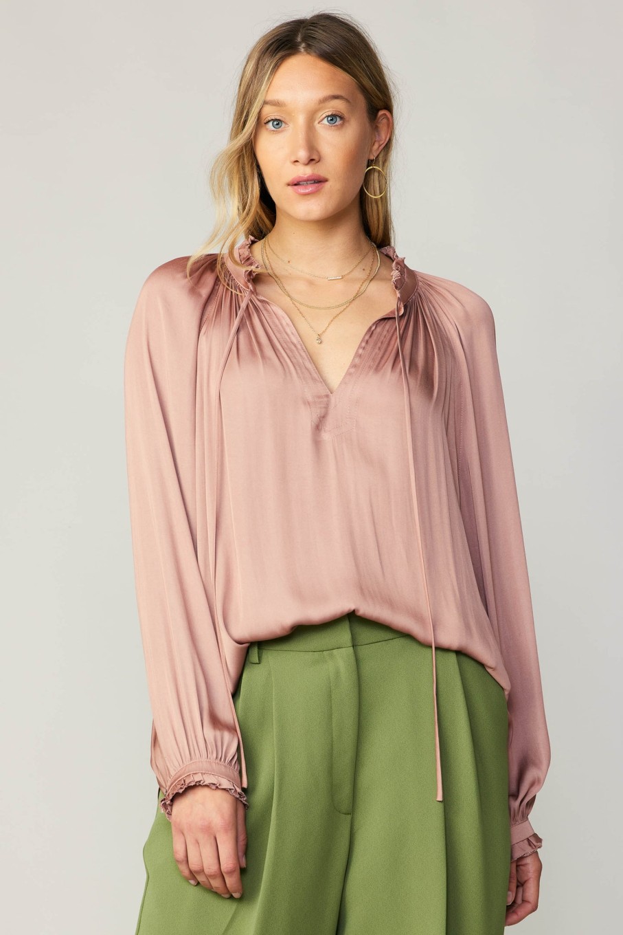 CURRENT AIR Ruffled Cuff Blouse Blouses