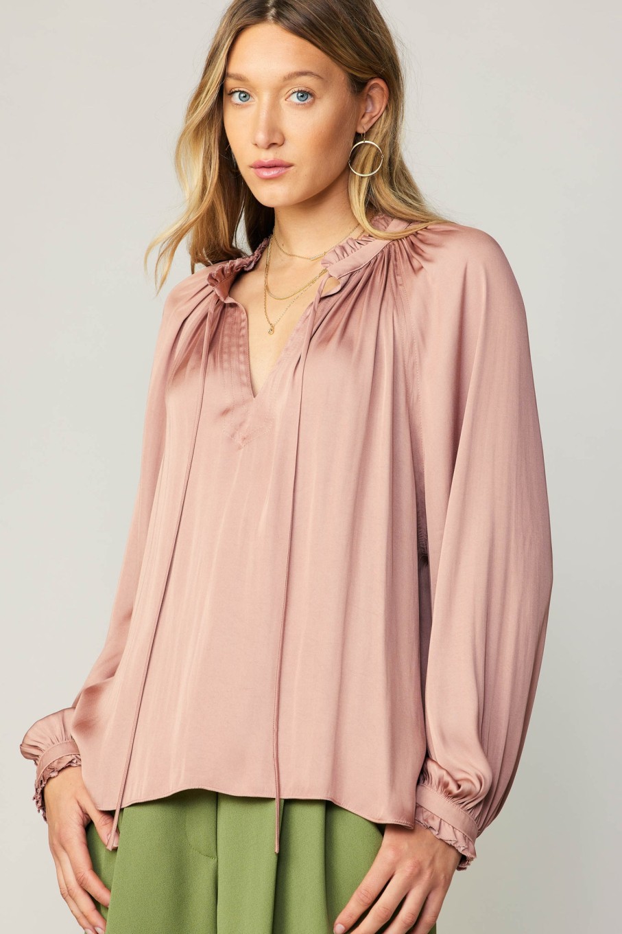 CURRENT AIR Ruffled Cuff Blouse Blouses