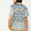 CURRENT AIR Floral Border Print Blouse Blouses