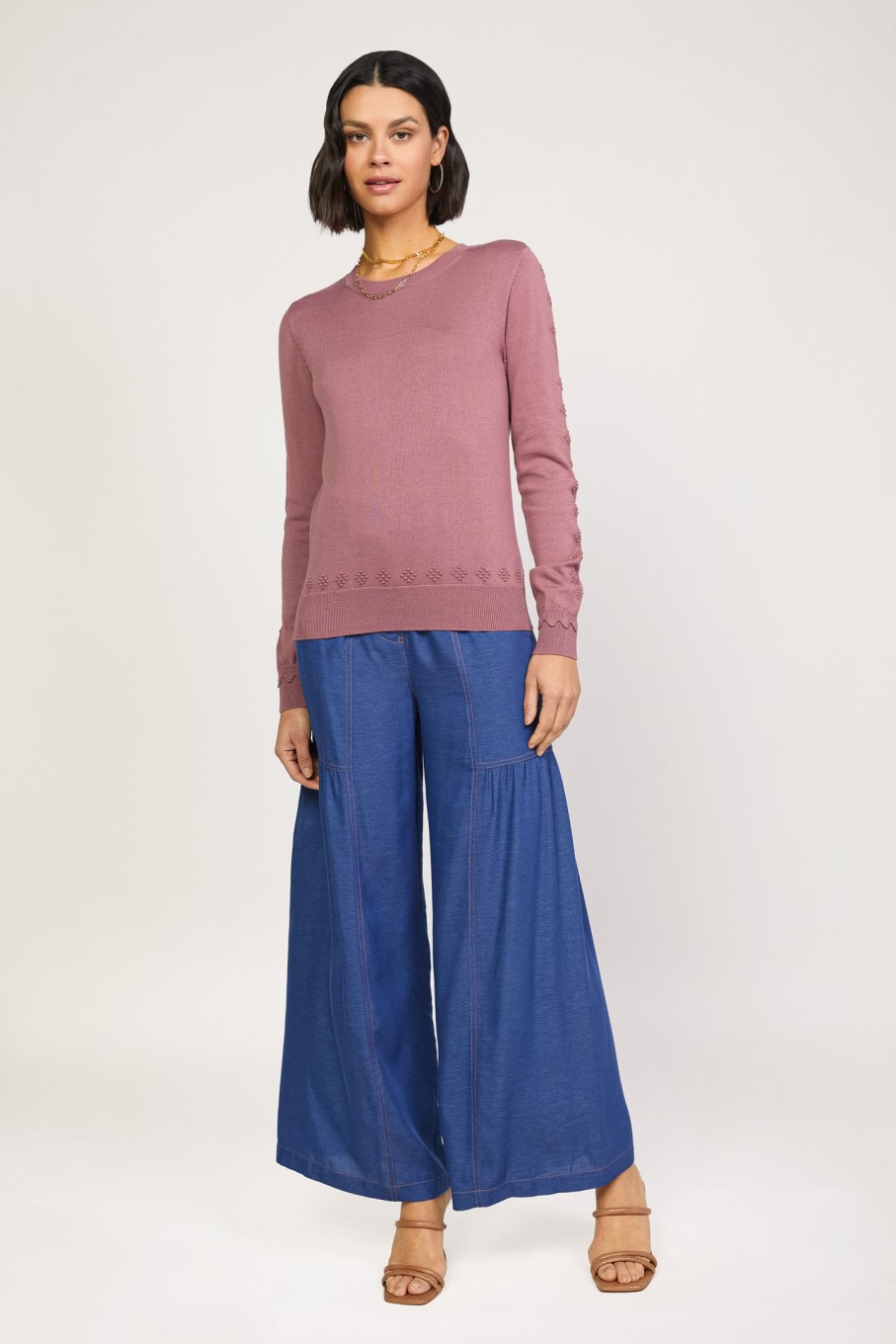 CURRENT AIR Embroidered Stitch Sleeve Sweater Coats & Jackets