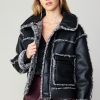 CURRENT AIR Reversible Vegan Leather Shearling Jacket Coats & Jackets