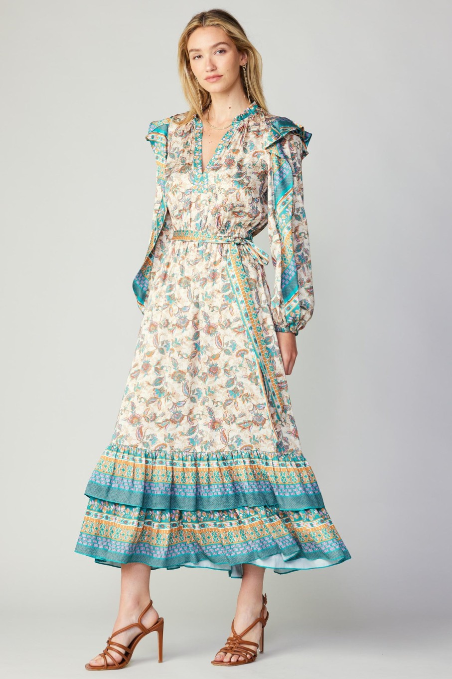 CURRENT AIR Autumnal Border Print Maxi Dress Maxi Dresses