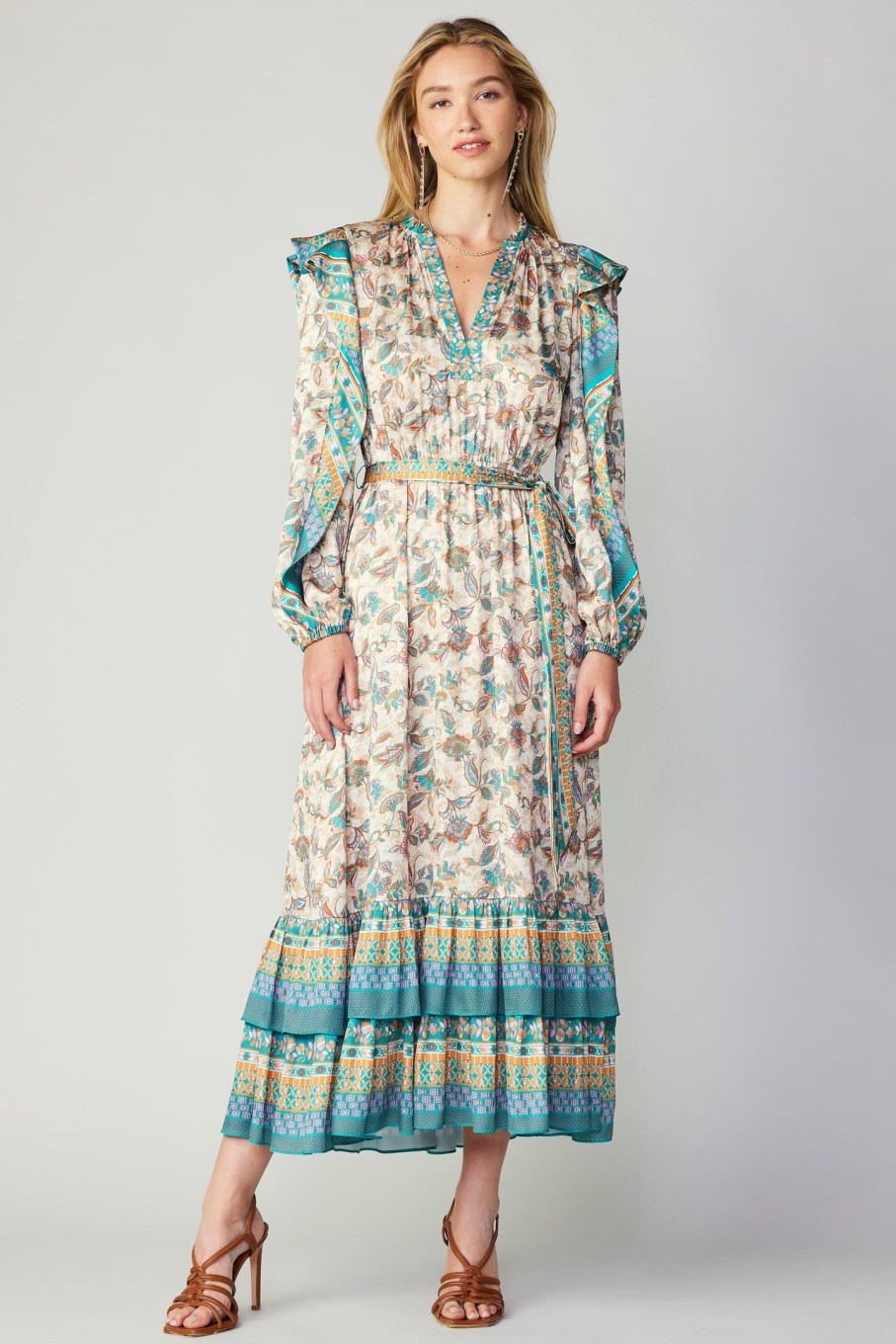 CURRENT AIR Autumnal Border Print Maxi Dress Maxi Dresses
