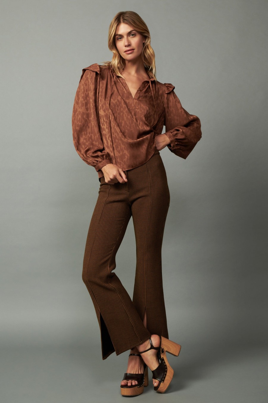 CURRENT AIR Autumn Puff Sleeve Blouse Blouses