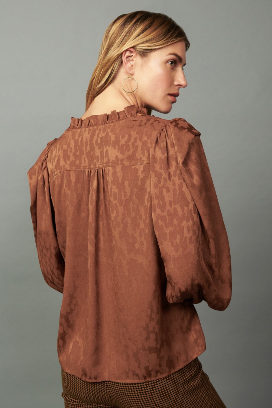 CURRENT AIR Autumn Puff Sleeve Blouse Blouses