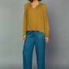 CURRENT AIR Charlotte Pleated Blouse Long Sleeve Tops