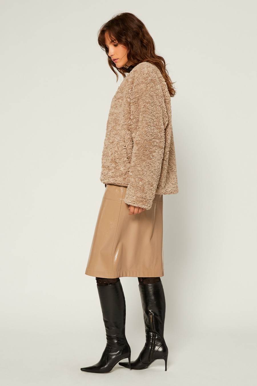 CURRENT AIR Faux Fur Contrast Jacket Coats & Jackets