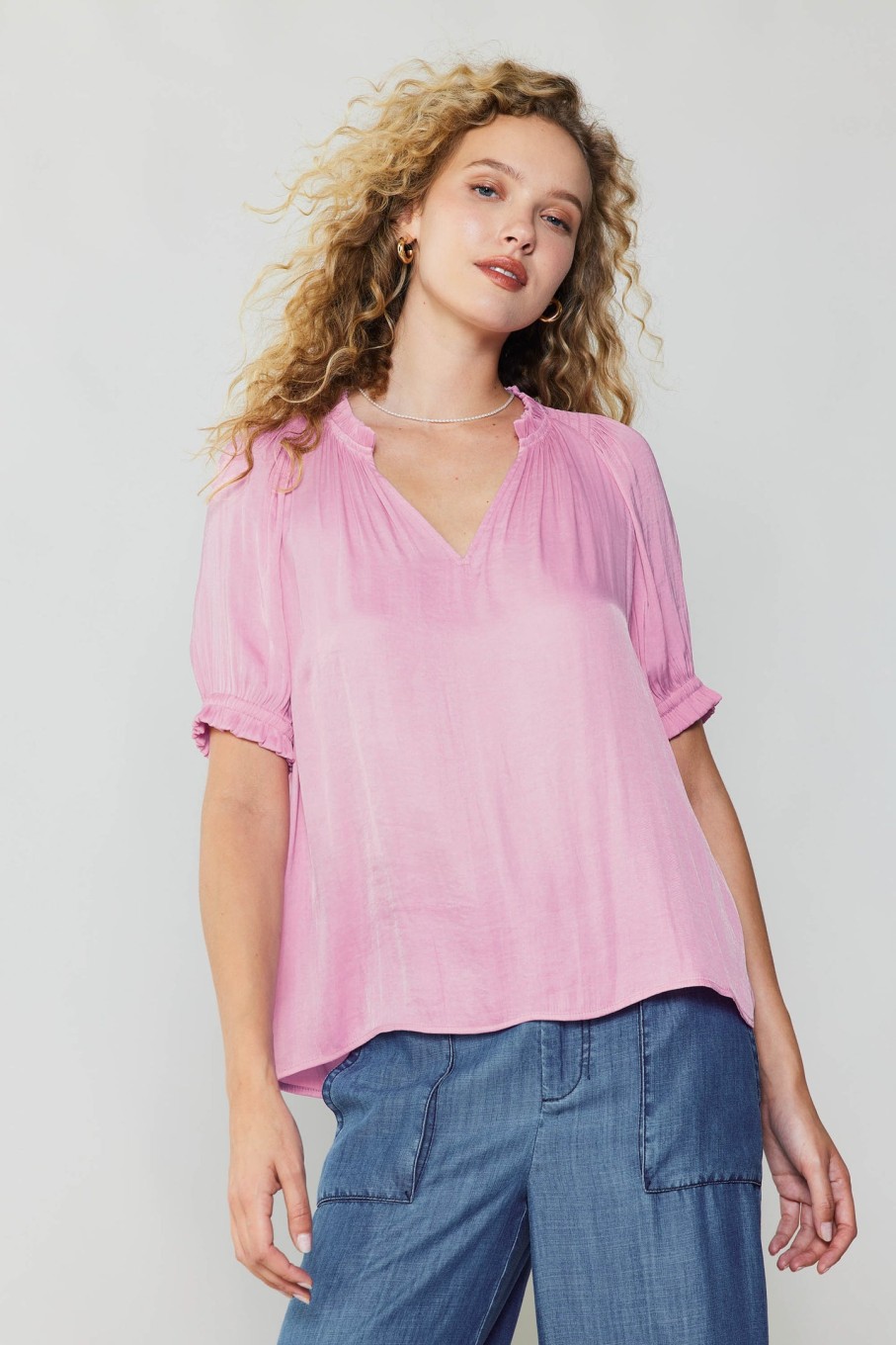 CURRENT AIR Ruffled Cuff Blouse Blouses