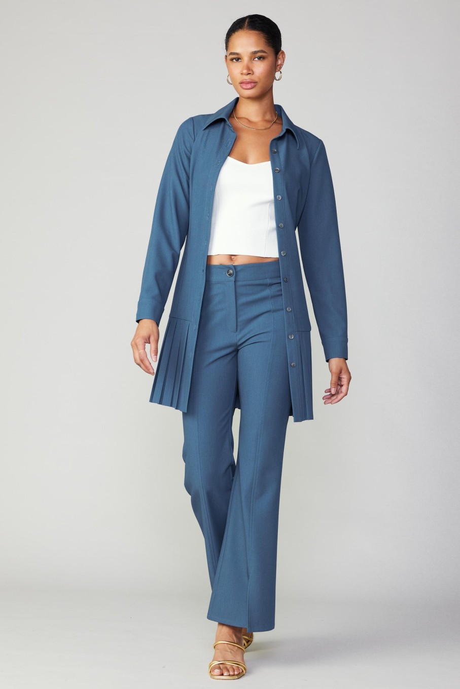 CURRENT AIR Pintucked Slit Hem Pant Pants