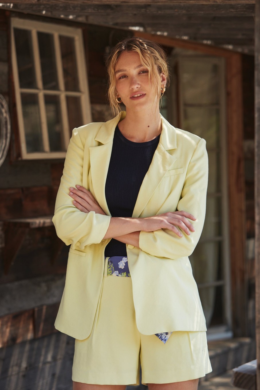 CURRENT AIR Pintucked Shorts Sets