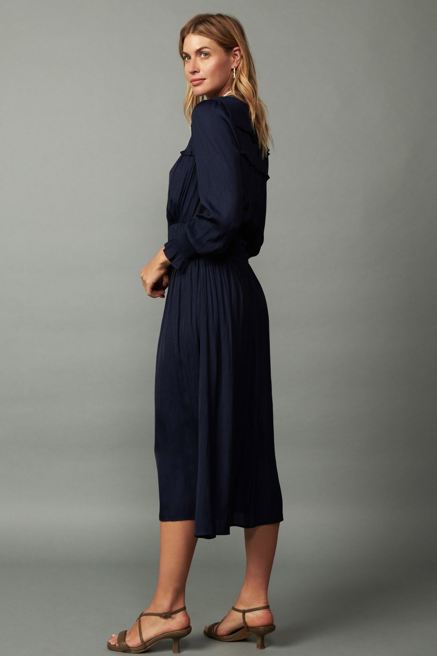 CURRENT AIR Aida Smocked Midi Dress Midi Dresses