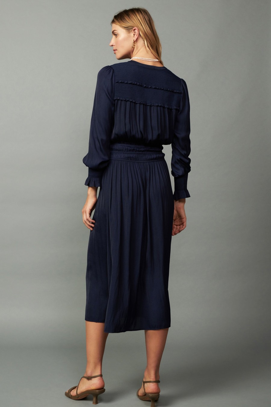 CURRENT AIR Aida Smocked Midi Dress Midi Dresses