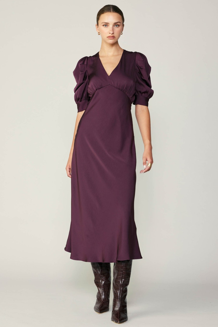 CURRENT AIR Puff Sleeve Midi Dress Midi Dresses