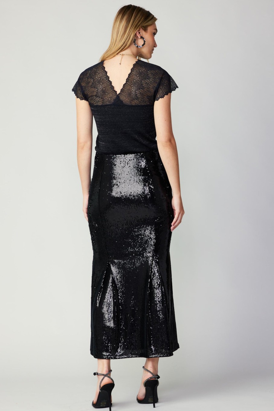 CURRENT AIR Sequin Flared Skirt Skirts