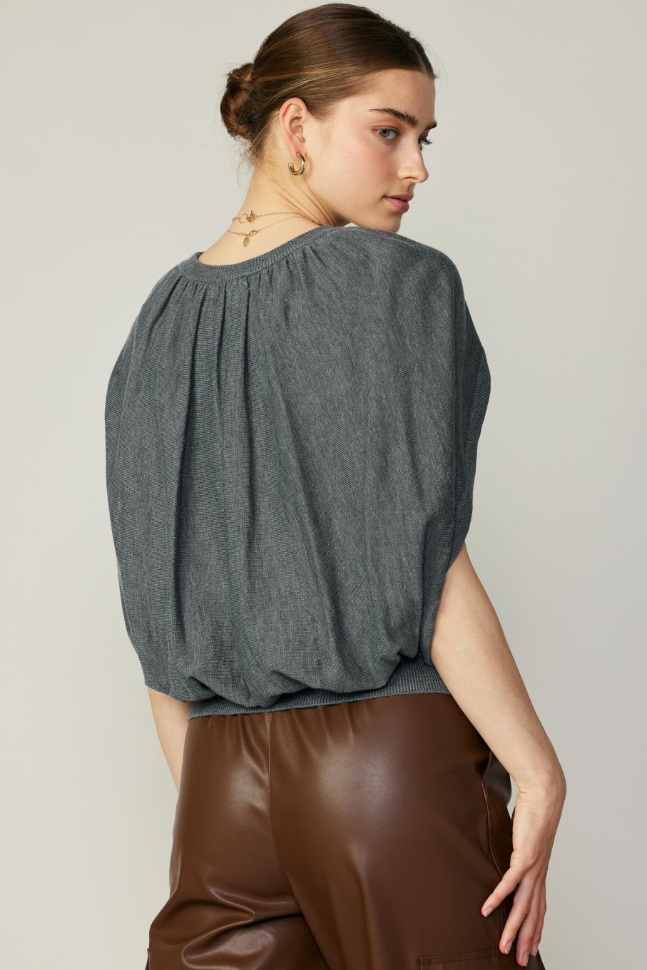 CURRENT AIR Cape Layered Sweater Top Sweaters