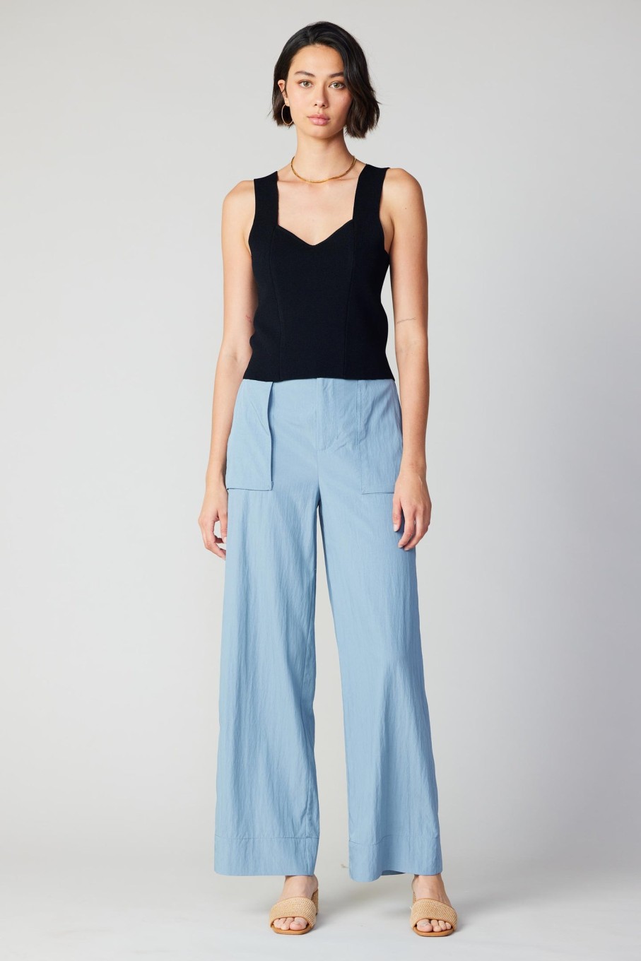 CURRENT AIR Sweetheart Knit Tank Top Sleeveless Tops