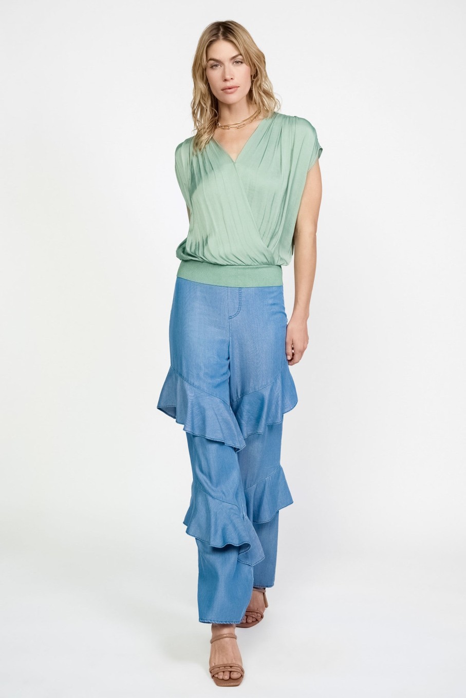 CURRENT AIR Surplice Sleeveless Blouse Blouses