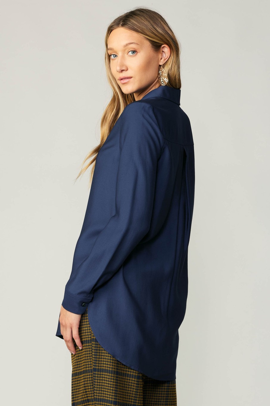 CURRENT AIR Collared Button Down Shirt Long Sleeve Tops