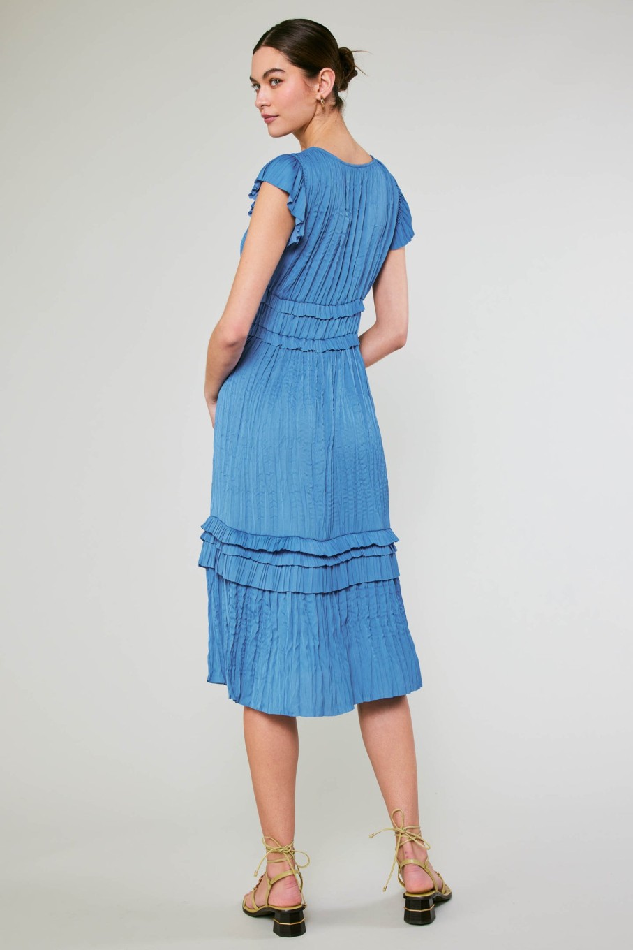 CURRENT AIR Sereia Pleated Midi Dress Midi Dresses
