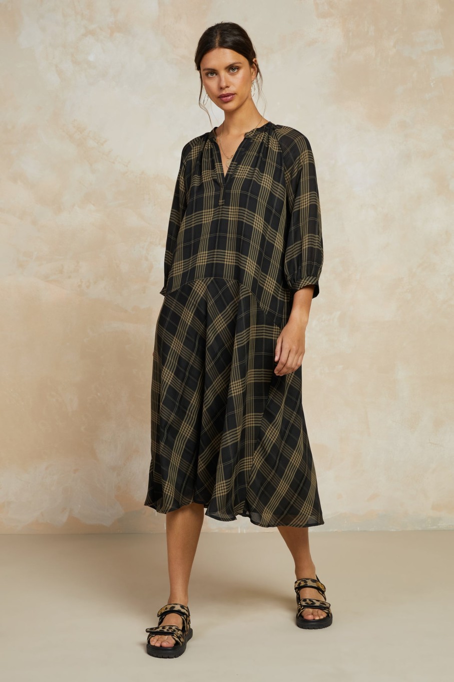 CURRENT AIR Plaid Midi Dress Midi Dresses