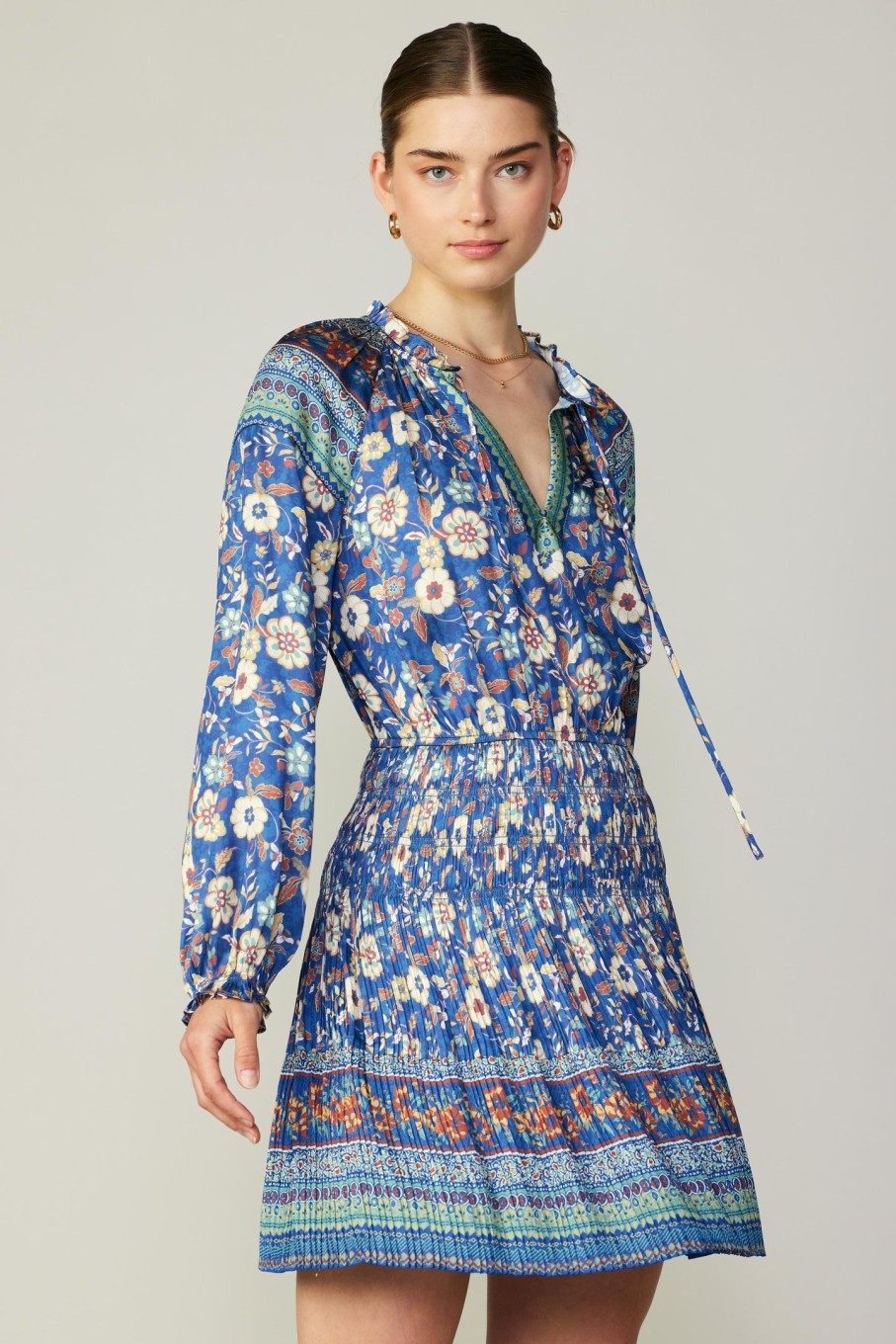 CURRENT AIR Floral Border Print Mini Dress Mini Dresses