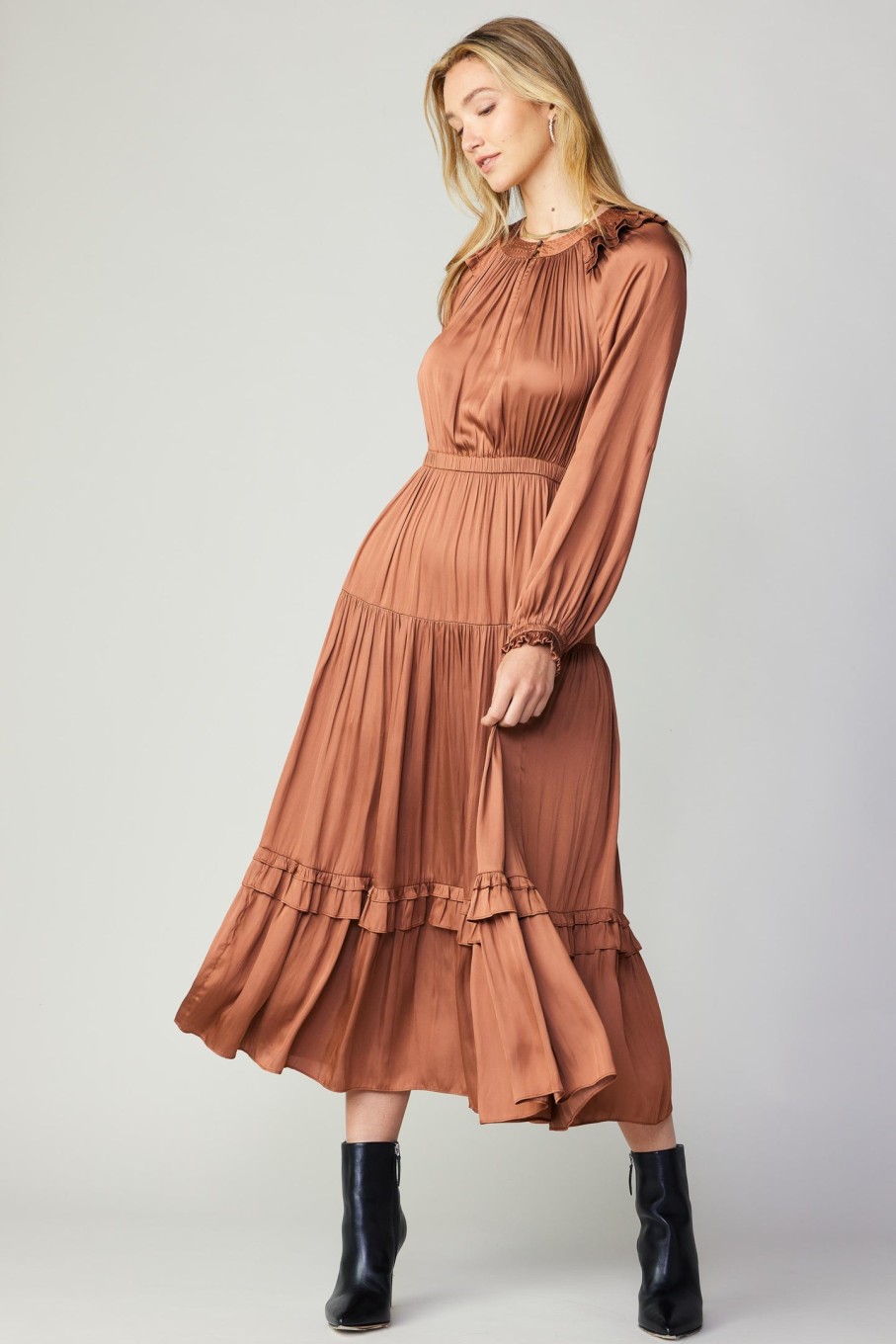 CURRENT AIR Hera Ruffled Midi Dress Midi Dresses