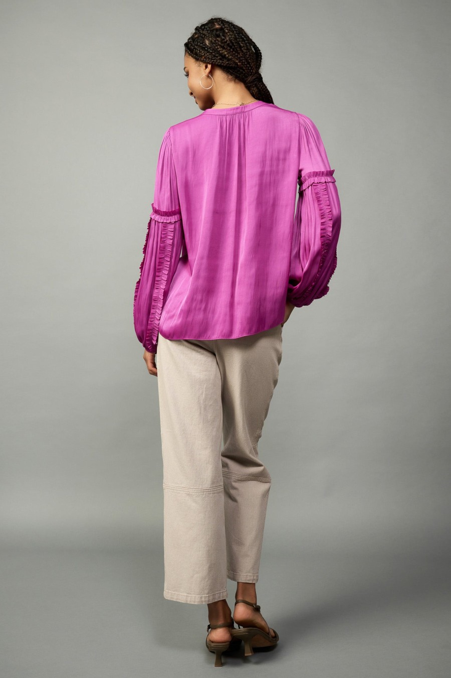 CURRENT AIR Ruffle Trim Blouse Blouses