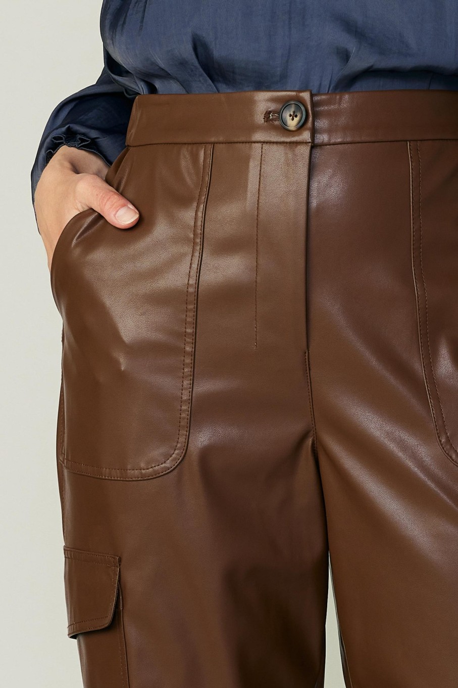 CURRENT AIR Vegan Leather Trousers Pants